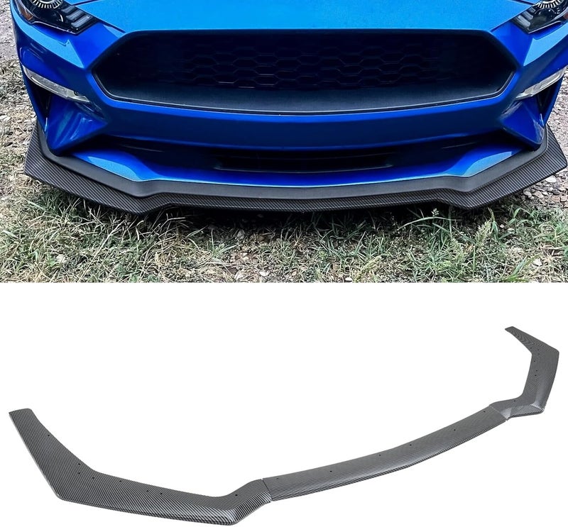 Gear Up Front Bumper Lip Spoiler for Ford Mustang GT 2018-2023 Carbon Fiber Printing Front Bumper Chin Splitter Diffuser Protector Guard - Image 1